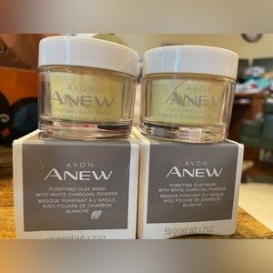 🧑🏾QTY 2 PURIFYING CLAY MASK Anew Avon White Charcoal Powder Remove Impurities
